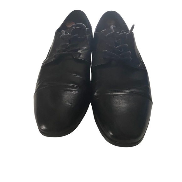 Steve Madden Black Leather Capped Toe Lace-Up Dress Oxford Shoes Men’s Size 11M - Picture 2 of 9